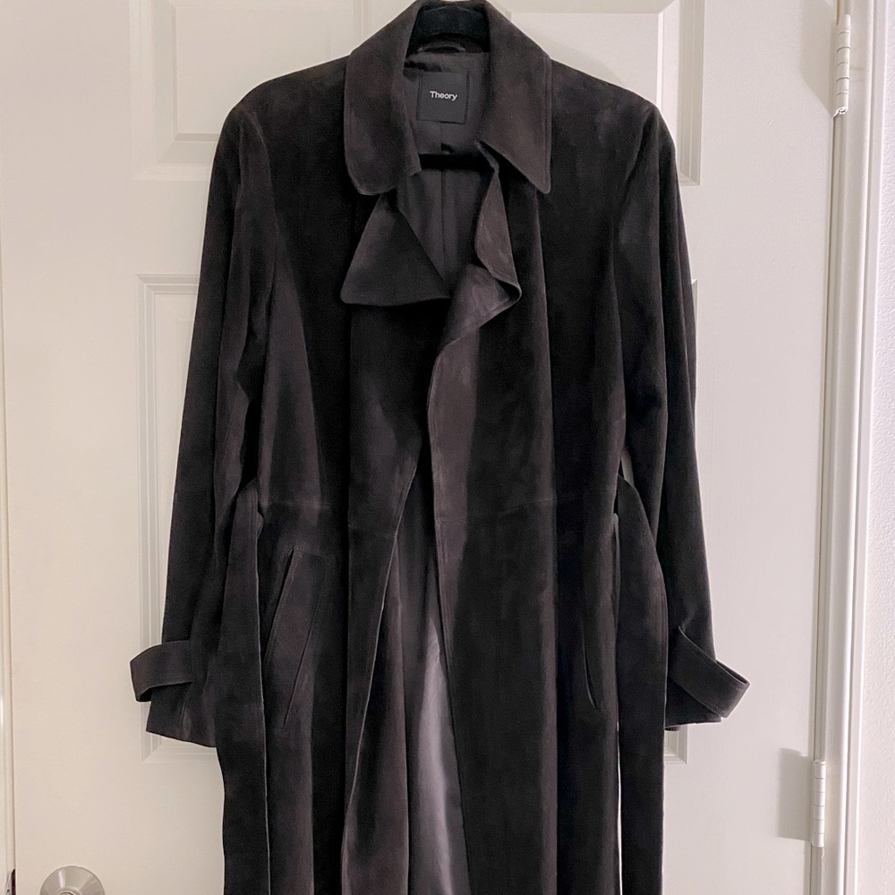 NEW** THEORY Oaklane Trench Coat in Suede L